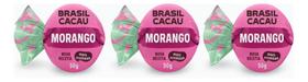 Kit 3 Trufas Morango 30G Brasil Cacau Chocolate Ao Leite