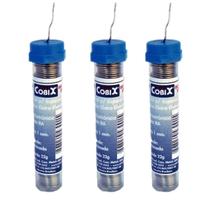 Kit 3 Tubinhos de Solda Fio Fluxo 1,0mm 22gm 63x37 Cobix T2