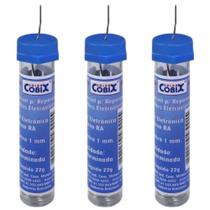 Kit 3 Tubo Estanho Para Solda Com Fluxo Tubinho 22g Em Fio 1,0mm