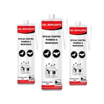 Kit 3 Tubos De Gel Repelente Contra Pombos E Morcegos Rogama