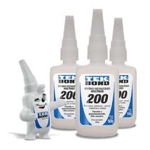 Kit 3 Tubos Super Cola Tekbond 200 uso Profissional 50g Cada