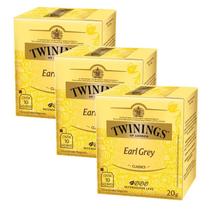 kit 3 TWININGS OF LONDON SABOR EARL GREY 20G 10 SAQUINHOS