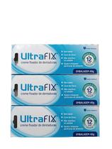 Kit 3 Ultrafix Creme Fixador De Dentaduras 40g União Química Kit 3 Ultrafix Creme Fixador De Dentaduras 40g União Química