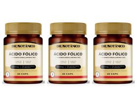 Kit 3 Un - Acido Folico + Vitamina B12 500Mg Dr Botanico