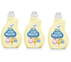 Kit 3 Un Amaciante Roupa Glicerina & Camomila Vida Macia 1 L