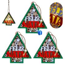 Kit 3 Un Arvore de Natal 13cm enfeite de Mesa Envio 24h Presente Decoração escritorio penduravel com LED