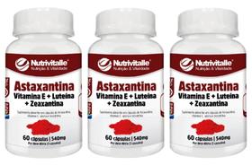 Kit 3 Un - Astaxantina 540Mg 60 Capsulas Nutrivitalle
