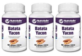 Kit 3 Un - Batata Yacon 700Mg 90 Capsulas Nutrivitalle