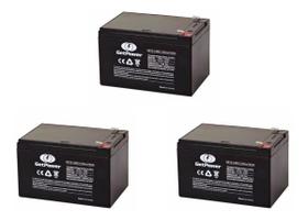 Kit 3 Un Bateria Selada Gel 12v 14ah - Ciclo Profundo - Gp