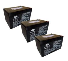 Kit 3 Un Bateria Selada Gel Get Power 12v 14ah - Ciclo Profundo - Gp