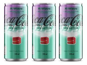 Kit 3 Un Coca-cola K-wave Sem Açúcar 310ml Fruity Fantasy