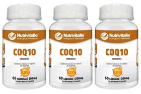 Kit 3 Un - Coenzima Q10 Ubiquinona 200Mg 60 Cps Nutrivitalle