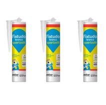 Kit 3 Un Cola Fixtudo Branco Quartzolit 400G Kit 3 Un Cola Fixtudo Branco Quartzolit 400G