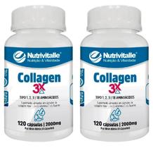 Kit 3 Un - Colageno 3X 2000Mg 120 Capsulas Nutrivitalle