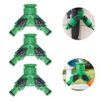 Kit 3 Un. Conexão Y com 2 Saídas Para Conector Engate Rápido De Torneira de Jardim com Abre e Fecha