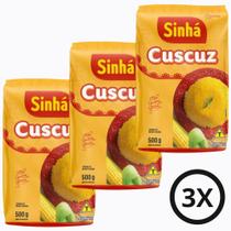 KIT 3 UN. Cuscuz Sinhá 500Grs Tradicional Farinha de Milho Flocada Sem Glúten KIT 3 UN. Cuscuz Sinhá 500Grs Tradicional Farinha de Milho Flocada Sem Glúten