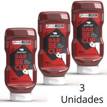 Kit 3 Un De Barbecue Junior Molho Cremoso Em Frasco De 380g Para Lanche Porção Snacks