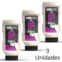 Kit 3 Un De Maionese Grill Junior Molho Cremoso Em Frasco De 350g Para Lanche Lanchonete Hotel