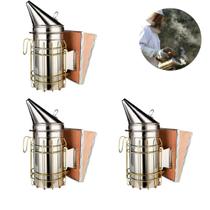 Kit 3 Un. Defumador De Apicultura Galvanizado Fumegador Fumigador 28,5cm