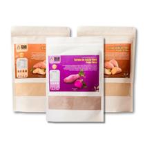 Kit 3 Un Farinha Batata Doce Polpa Laranja e Roxa Pó 1.350kg