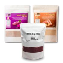 Kit 3 Un Farinha Batata Doce Polpa Laranja, Roxa e Beterraba Pó 1.400 kg