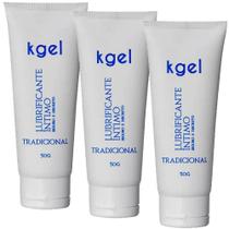 Kit 3 un Gel Lubrificante Neutro Deslizante à Base de Água Kgel 50g