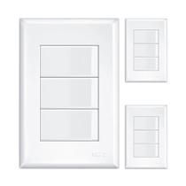 Kit 3 un. Interruptor 3 teclas com placa 4x2 Fame Evidence