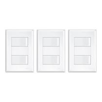 Kit 3 un. Interruptor duplo com placa 4x2 Fame Evidence