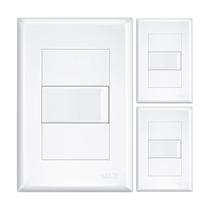 Kit 3 un. Interruptor simples com placa 4x2 Fame Evidence