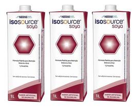 Kit 3 Un Isosource Soya 1.2 1000ml - Nestlé - Sabor Baunilha Kit 3 Un Isosource Soya 1.2 1000ml - Nestlé - Sabor Baunilha