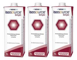 Kit 3 Un Isosource Soya 1.2 1000ml - Nestlé - Sabor Baunilha Kit 3 Un Isosource Soya 1.2 1000ml - Nestlé - Sabor Baunilha