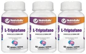 Kit 3 Un - L Triptofano 1000Mg 60 Capsulas Nutrivitalle