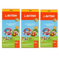 Kit 3 un Lavitan Kids Solução Oral Laranja 240ml - Cimed