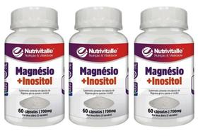 Kit 3 Un - Magnesio Inositol 700Mg 60 Capsulas Nutrivitalle