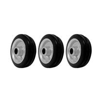 Kit 3 un roda 312 maciça borracha 3 pol 40kg p/ rodízio Kit 3 un roda 312 maciça borracha 3 pol 40kg p/ rodízio