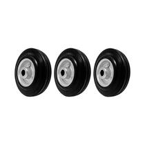 Kit 3 un roda 512 maciça borracha 5 pol 100kg p/ rodízio
