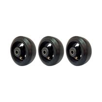 Kit 3 un roda borracha moldada 5 pol 180kg p/ rodízio