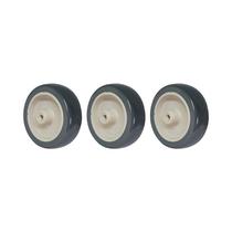 Kit 3 un roda borracha termoplástica 4 pol 90kg p/ rodízio