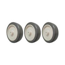 Kit 3 un roda borracha termoplástica 6 pol 130kg p/ rodízio