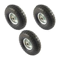 Kit 3 un roda pneum. ajax cargo 3.50-4 - 4l - rolam. 3/4"