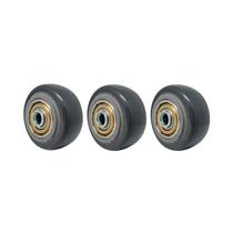 Kit 3 un roda pvc cinza 1.5/8 pol 40kg p/ rodízio