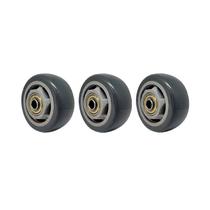Kit 3 un roda pvc cinza 3 pol 80kg p/ rodízio
