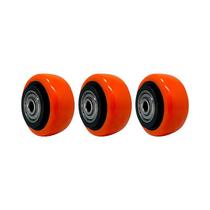 Kit 3 un roda pvc laranja 2 pol 50kg p/ rodízio