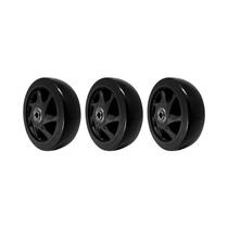 Kit 3 un roda pvc preto 5 pol 110kg p/ rodízio