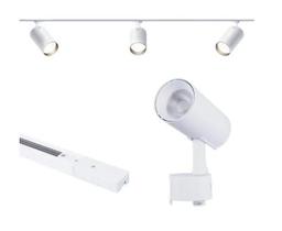 Kit 3 un. Spot para Trilho 7W Eletrificado Branco Led Luz Branco Quente 3000K