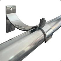 Kit 3 Un Suporte Alumínio Perfil Invertido Varão Wave 28mm Cor Cortina Instalação Parafuso