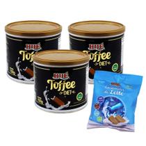 Kit 3 un toffee misto diet hué 150g caramelo sem lactose 52g