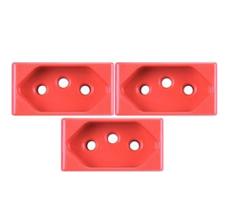 Kit 3 Un - Tomada 2P+T 20A/250V Baixa Vermelha - Tramontina-1361 Kit 3 Un - Tomada 2P+T 20A/250V Baixa Vermelha - Tramontina-1361