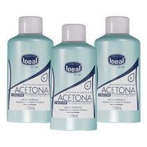 Kit 3 Und Acetona Removedor de Esmalte Ideal 100ml Kit 3 Und Acetona Removedor de Esmalte Ideal 100ml