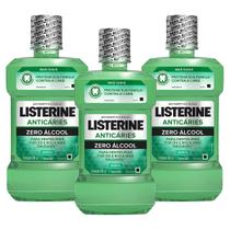 Kit 3 und Antisséptico Bucal Listerine Menta Verde Zero 500ml